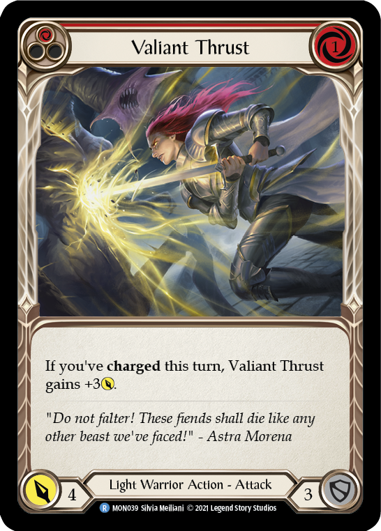 Valiant Thrust (Red) [MON039] (Monarch) 1st Edition Normal