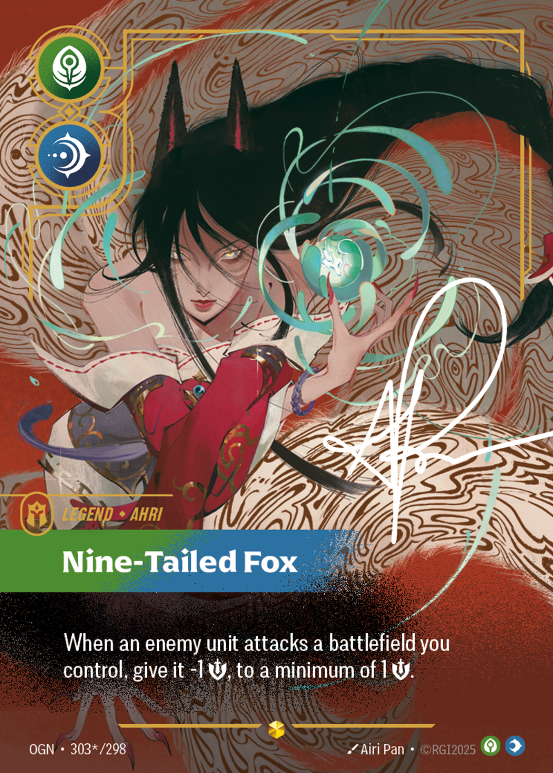 front of card Ahri, Nine-Tailed Fox (Overnumbered) (Signature) [Origins]