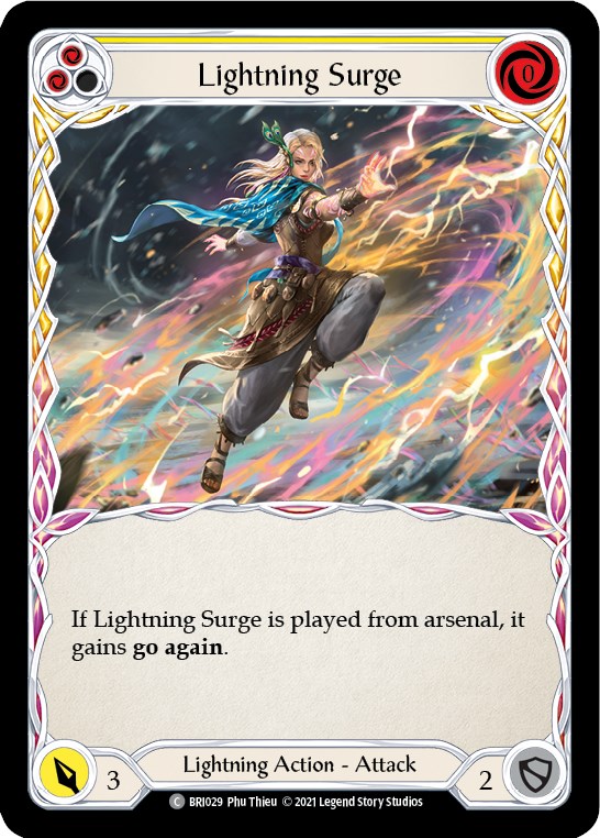 Lightning Surge (Yellow) [BRI029] (Tales of Aria Briar Blitz Deck) 1st Edition Normal