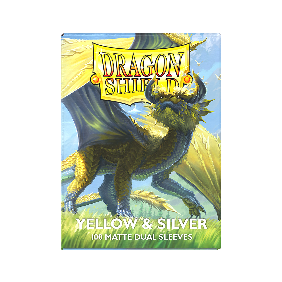 Dragon Shield: Standard 100ct Sleeves - Yellow & Silver (Dual Matte)