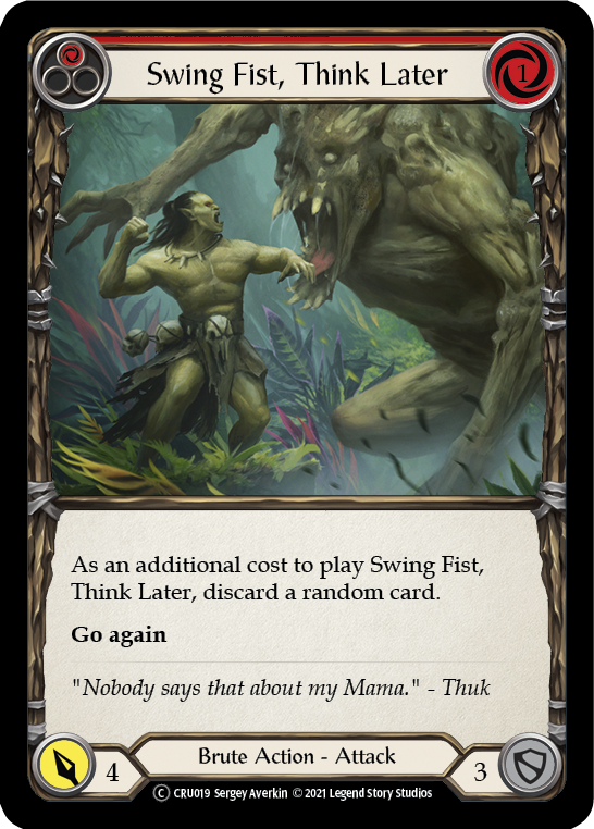 Swing Fist, Think Later (Red) [U-CRU019] (Crucible of War Unlimited) Unlimited Rainbow Foil