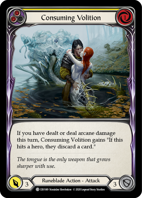 Consuming Volition (Yellow) [CRU149] (Crucible of War) 1st Edition Rainbow Foil