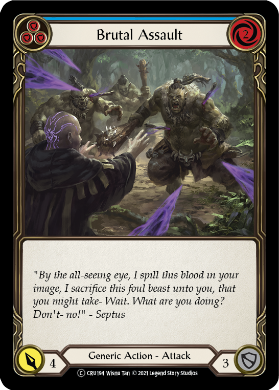 Brutal Assault (Blue) [U-CRU194] (Crucible of War Unlimited) Unlimited Rainbow Foil