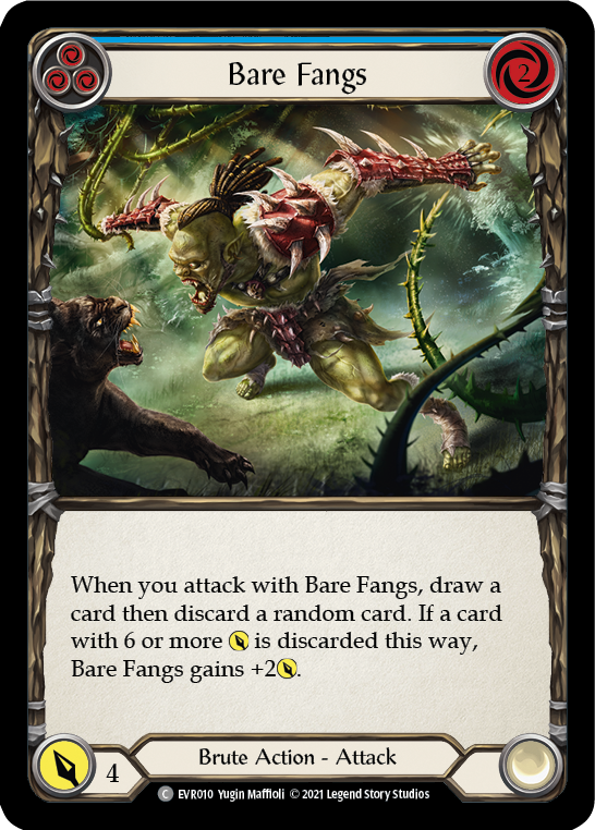 Bare Fangs (Blue) [EVR010] (Everfest) 1st Edition Rainbow Foil