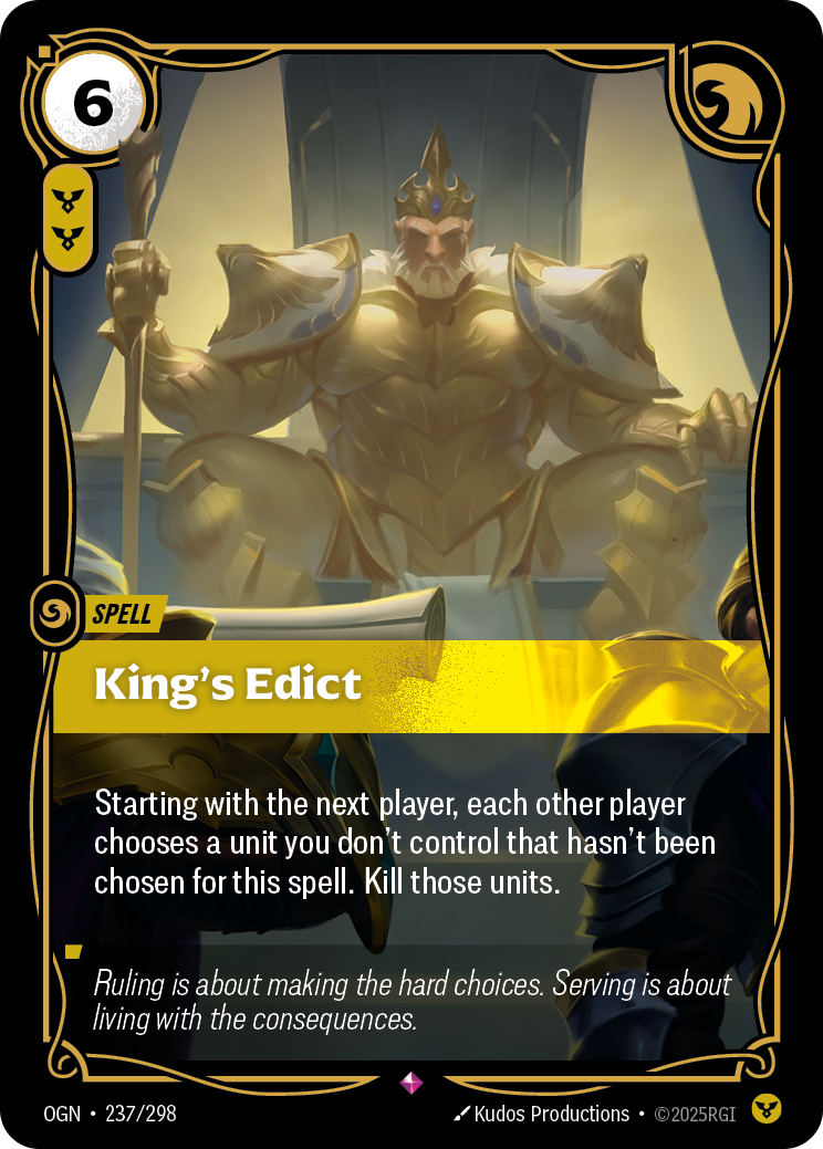 front of card King's Edict [Origins]