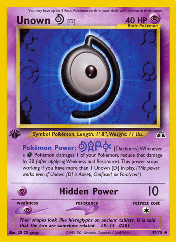 Unown (D) (47/75) [Neo Discovery 1st Edition]