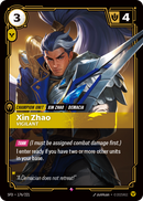 front of card Xin Zhao, Vigilant [Spiritforged] 176/221