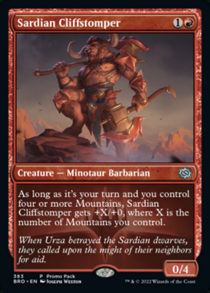 Sardian Cliffstomper (Promo Pack) [The Brothers' War Promo Pack]