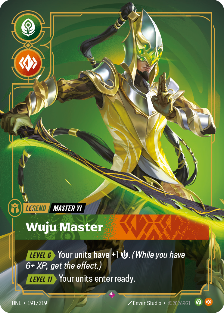 front of card Master Yi, Wuju Master [Unleashed] 191/219