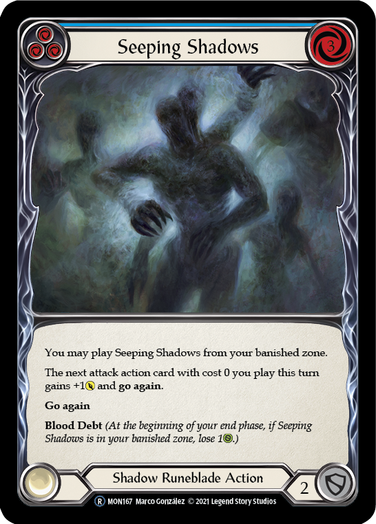 Seeping Shadows (Blue) [U-MON167-RF] (Monarch Unlimited) Unlimited Rainbow Foil