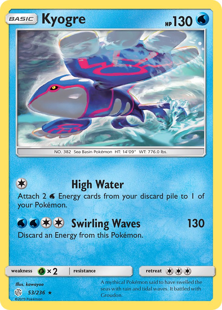 Kyogre (53/236) (Cracked Ice Holo) (Sun & Moon: Cosmic Eclipse) [Theme Deck Exclusive]