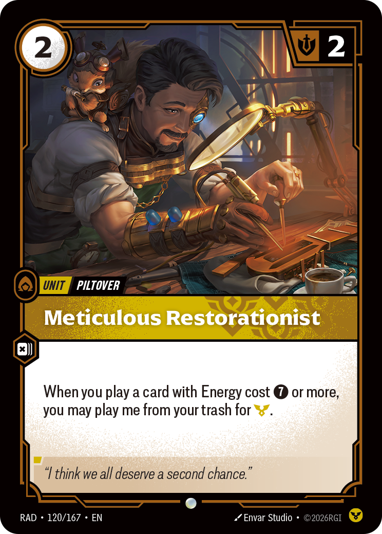 front of card Meticulous Restorationist [Radiance] 120/167