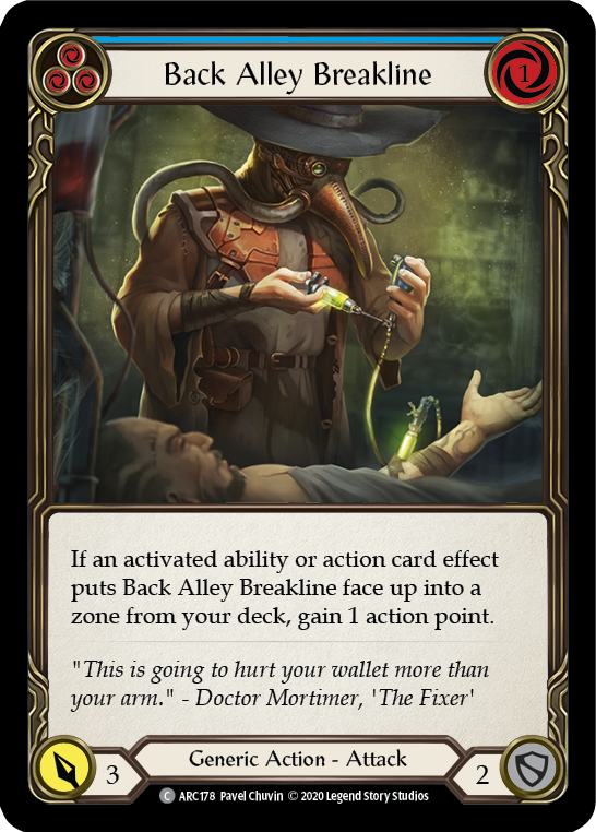 Back Alley Breakline (Blue) [U-ARC178] (Arcane Rising Unlimited) Unlimited Rainbow Foil