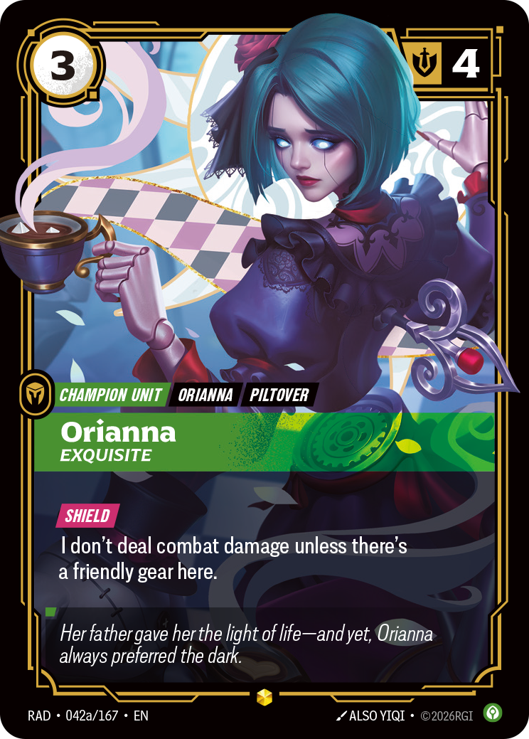 front of card Orianna, Exquisite (Alternate Art) [Radiance] 042a/167