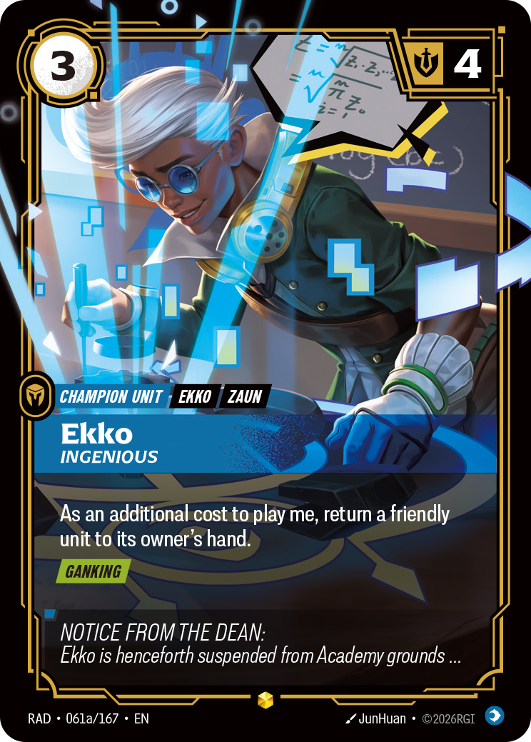 front of card Ekko, Ingenious (Alternate Art) [Radiance] 061a/167