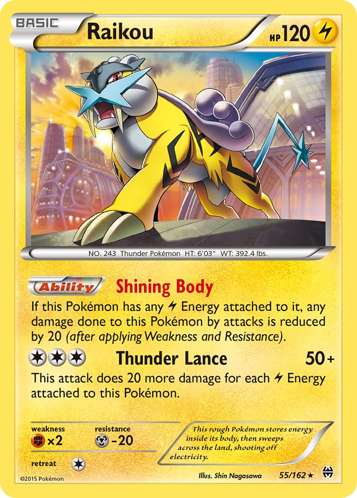 Raikou (55/162) (Cosmos Holo) (Blister Exclusive) (XY: BREAKthrough) [Theme Deck Exclusive]
