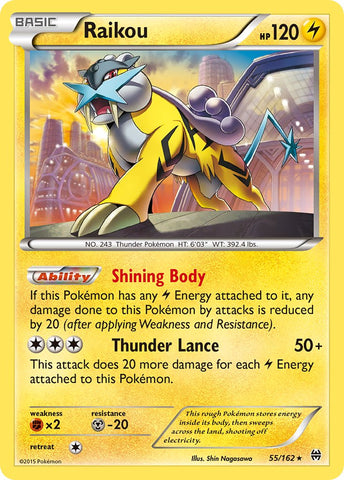 Raikou (55/162) (Cosmos Holo) (Blister Exclusive) (XY: BREAKthrough) [Theme Deck Exclusive]