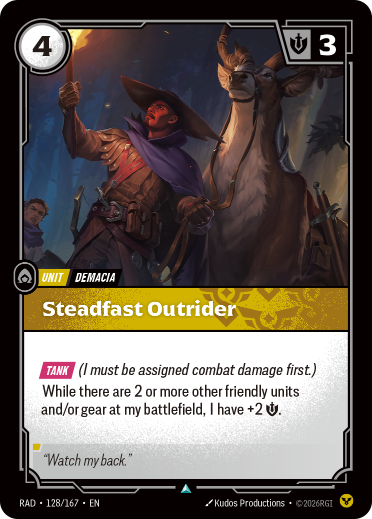 front of card Steadfast Outrider [Radiance] 128/167