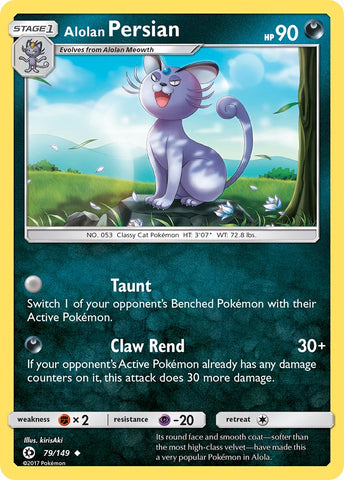 Alolan Persian (79/149) (Cosmos Holo) (Blister Exclusive) (Sun & Moon: Base Set) [Theme Deck Exclusive]