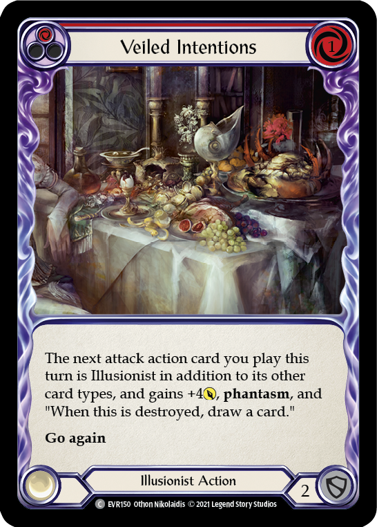 Veiled Intentions (Red) [EVR150] (Everfest) 1st Edition Rainbow Foil