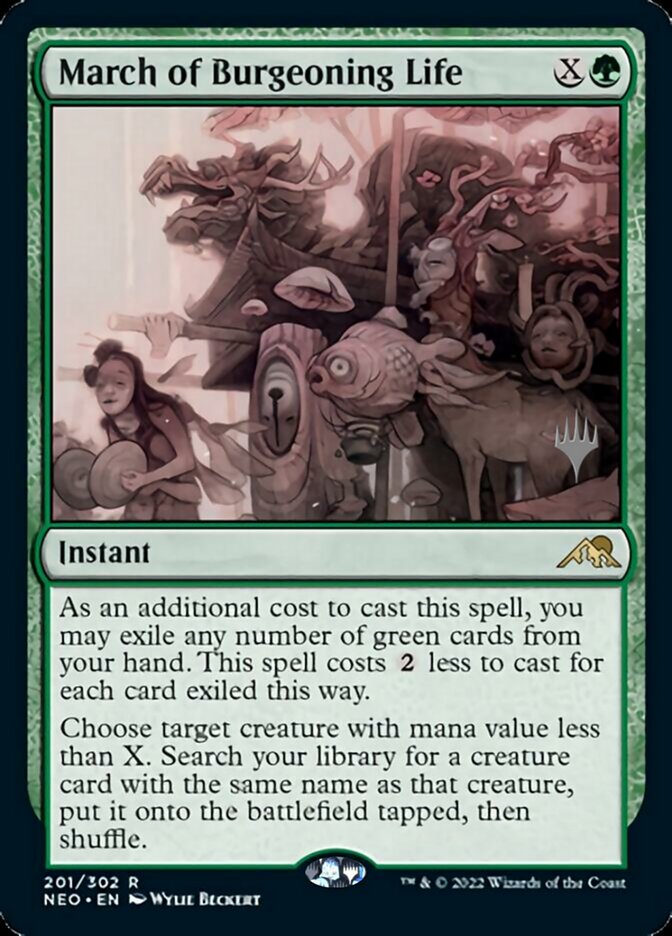 March of Burgeoning Life (Promo Pack) [Kamigawa: Neon Dynasty Promo Pack]