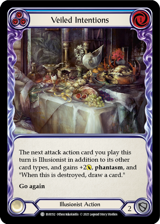 Veiled Intentions (Blue) [EVR152] (Everfest) 1st Edition Rainbow Foil