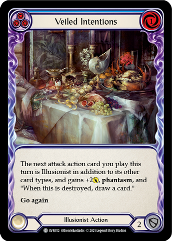 Veiled Intentions (Blue) [EVR152] (Everfest) 1st Edition Rainbow Foil