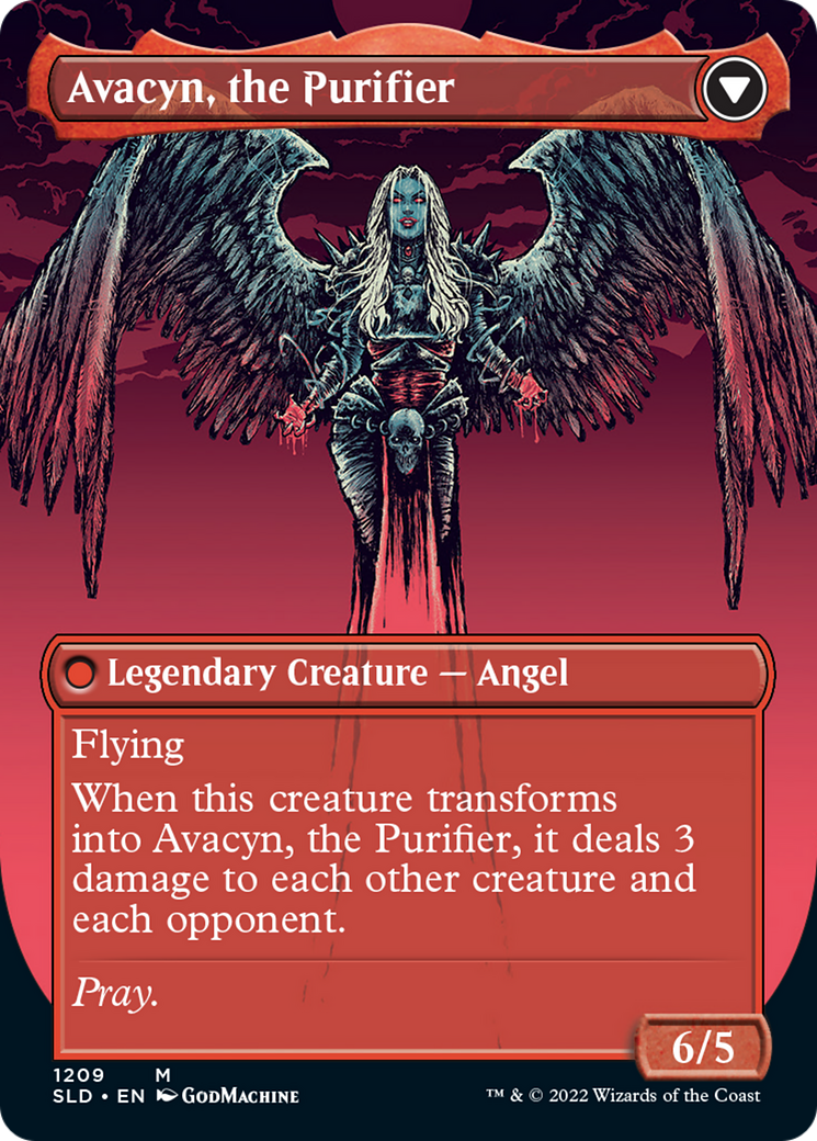 (Thick Stock Display Commander) Archangel Avacyn // Avacyn, the Purifier (Borderless) [Secret Lair: From Cute to Brute]