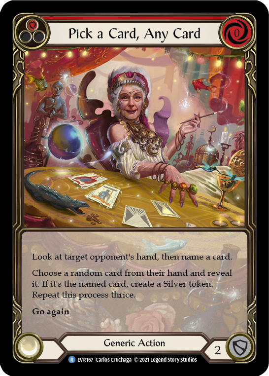 Pick a Card, Any Card (Red) [EVR167] (Everfest) 1st Edition Extended Art Rainbow Foil