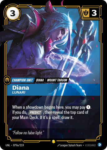 front of card Diana, Lunari (Alternate Art) [Unleashed] 079a/219