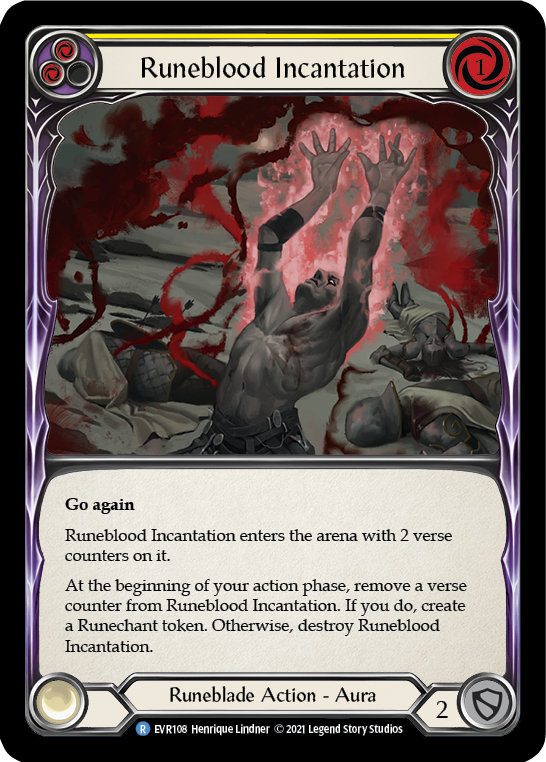 Runeblood Incantation (Yellow) [EVR108] (Everfest) 1st Edition Rainbow Foil