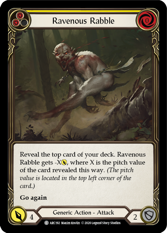 Ravenous Rabble (Yellow) [U-ARC192] (Arcane Rising Unlimited) Unlimited Rainbow Foil