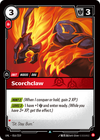 front of card Scorchclaw [Unleashed] 016/219