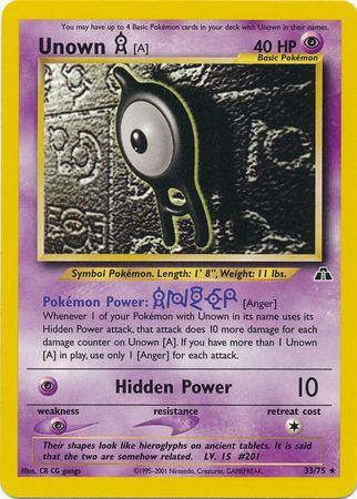 Unown (A) (33/75) [Neo Discovery Unlimited]