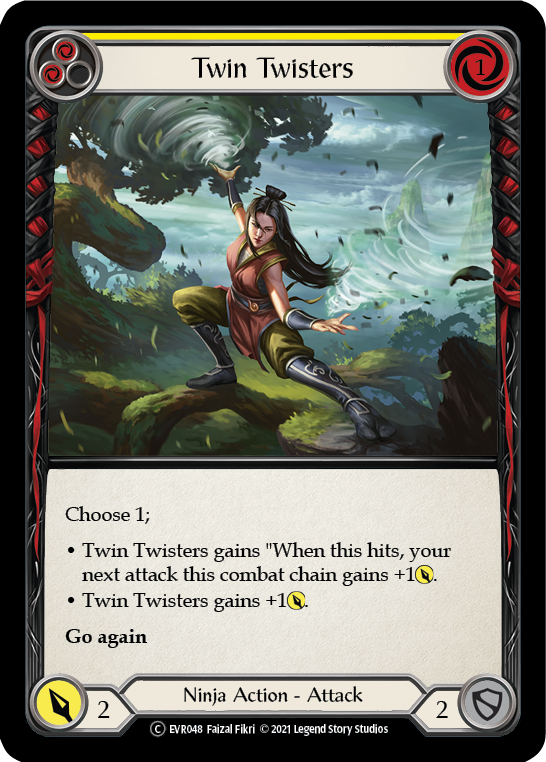 Twin Twisters (Yellow) [EVR048] (Everfest) 1st Edition Rainbow Foil