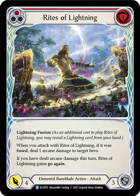 Rites of Lightning (Red) [ELE070] (Tales of Aria) 1st Edition Rainbow Foil