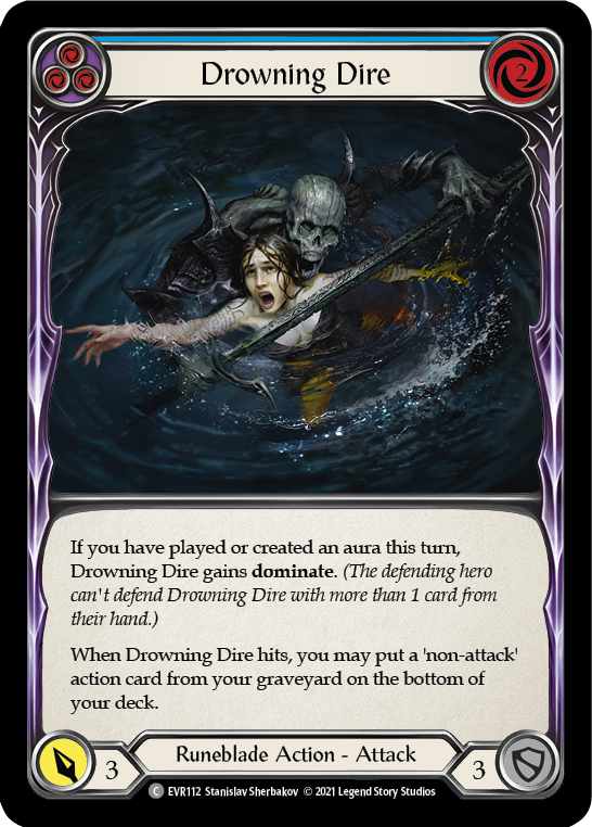 Drowning Dire (Blue) [EVR112] (Everfest) 1st Edition Rainbow Foil