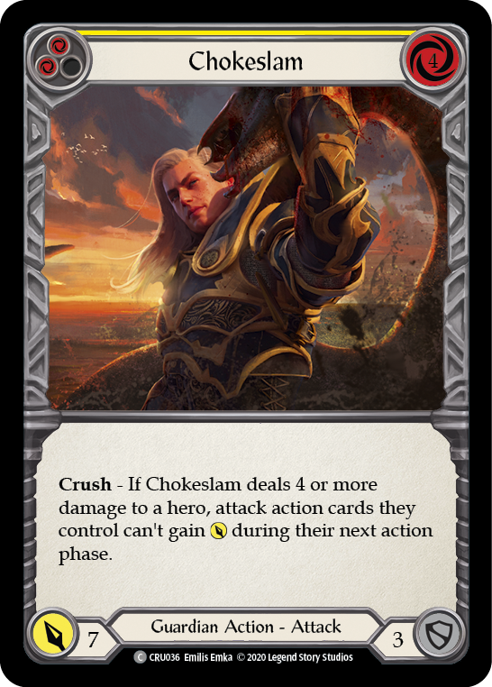 Chokeslam (Yellow) [CRU036] (Crucible of War) 1st Edition Rainbow Foil
