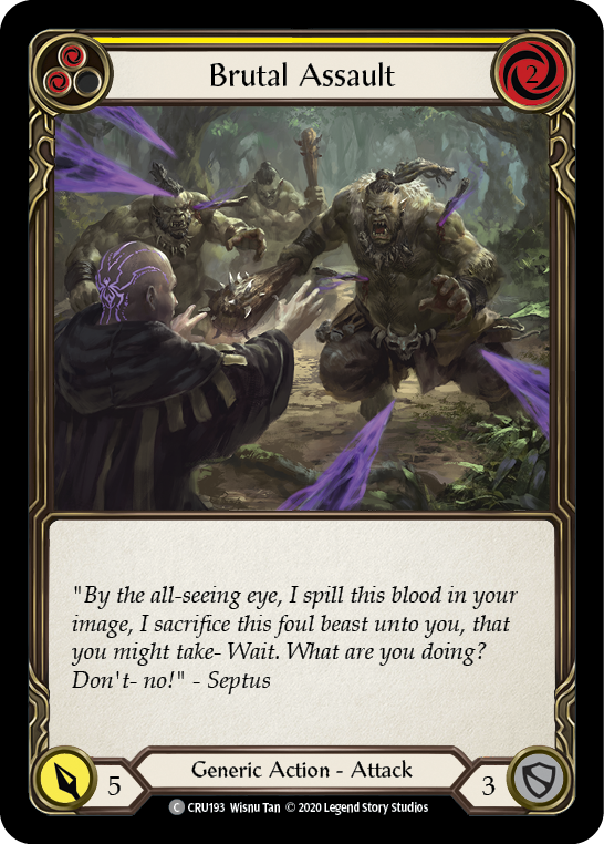 Brutal Assault (Yellow) [CRU193] (Crucible of War) 1st Edition Rainbow Foil