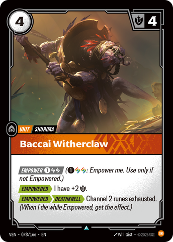 front of card Baccai Witherclaw [Vendetta] 078/166