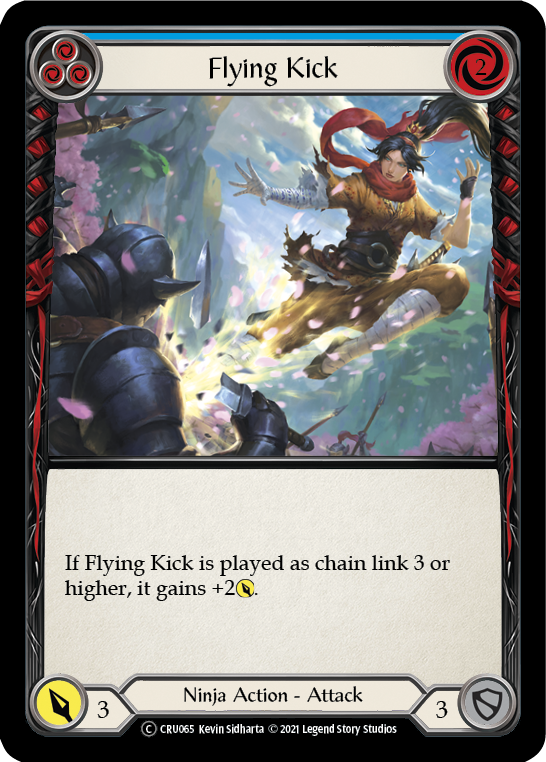 Flying Kick (Blue) [U-CRU065] (Crucible of War Unlimited) Unlimited Normal