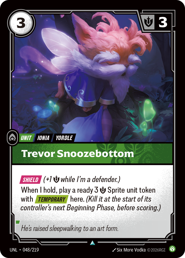front of card Trevor Snoozebottom [Unleashed] 048/219