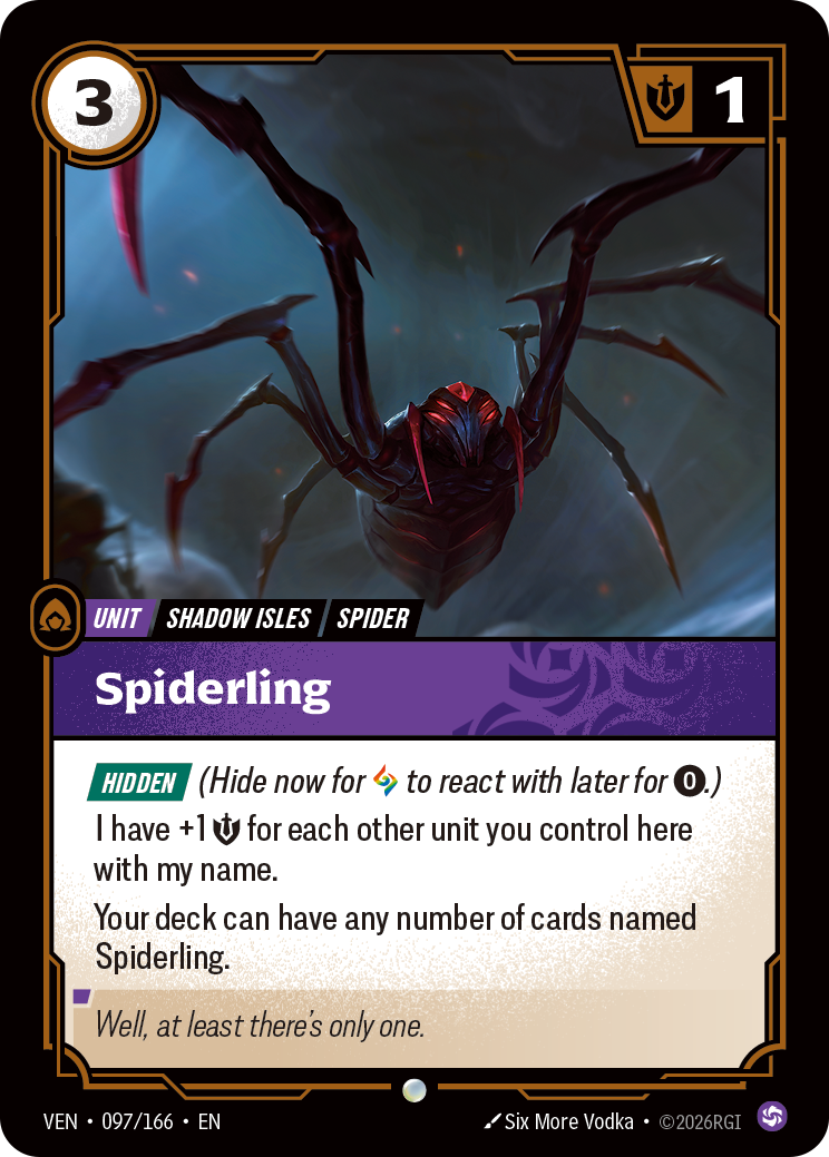 front of card Spiderling [Vendetta] 097/166