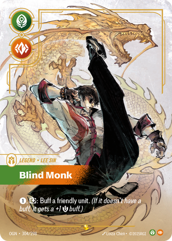 front of card Lee Sin, Blind Monk (Overnumbered) [Origins] #304