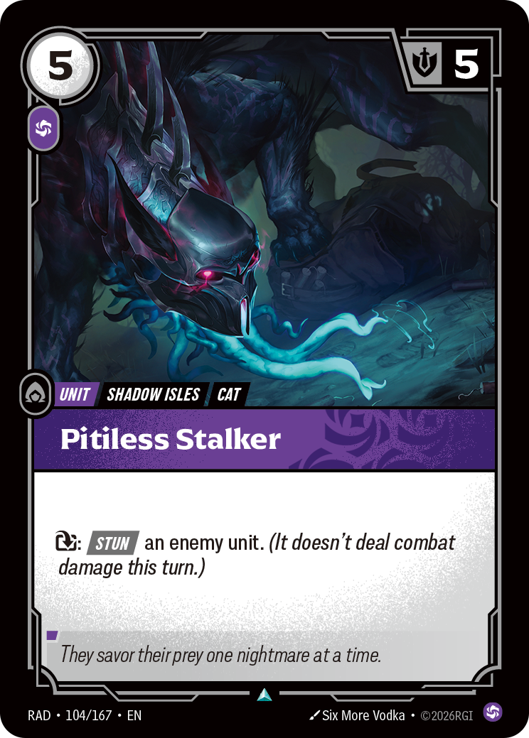 front of card Pitiless Stalker [Radiance] 104/167