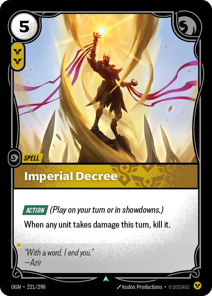 front of card Imperial Decree [Origins]