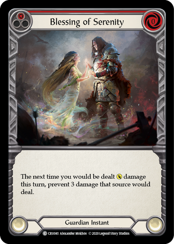 Blessing of Serenity (Red) [CRU041] (Crucible of War) 1st Edition Rainbow Foil