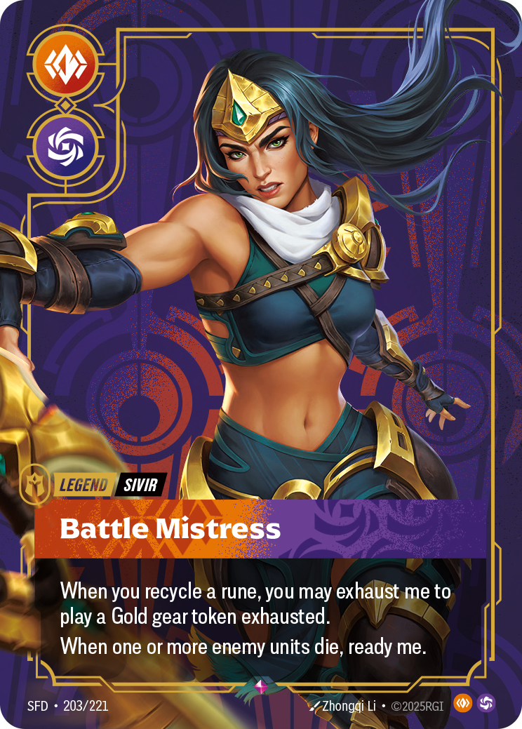 front of card Sivir, Battle Mistress [Spiritforged] 203/221