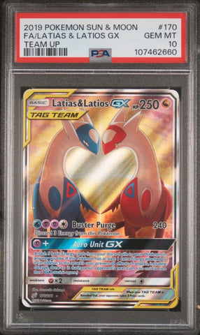 PSA 10 2019 POKEMON SUN & MOON TEAM UP #170 FA/LATIAS & LATIOS GX TEAM UP