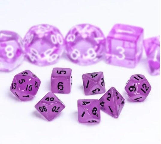 HD Mini Dice Set - Glow in the Dark - Purple